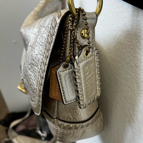 Gold Leather Coach Bag - Picture 3 of 3